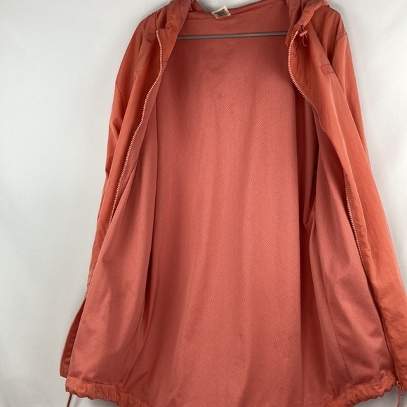 Pink coral full zip over sized lightweight hooded jacket - Picture 5 of 7